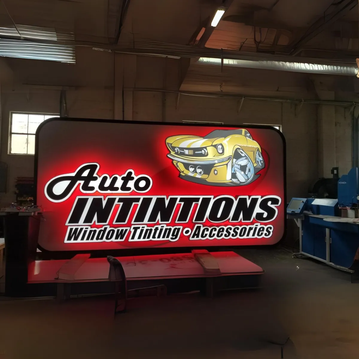 Illuminated Auto Intintions lightbox sign